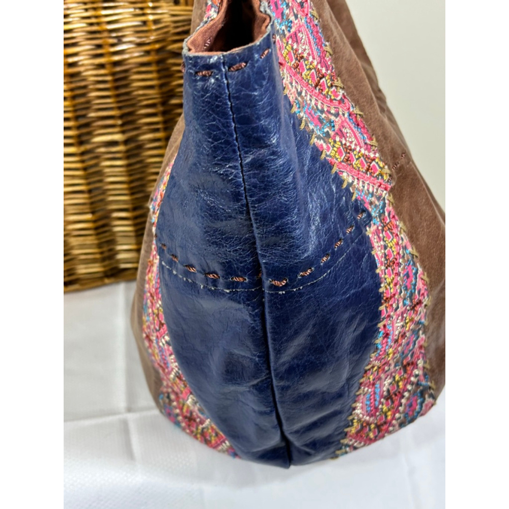 The Sak Brown and Blue Tote with Pink Accents - Picture 8 of 16